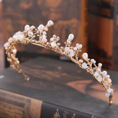 Pearl branch crown headband for bridal