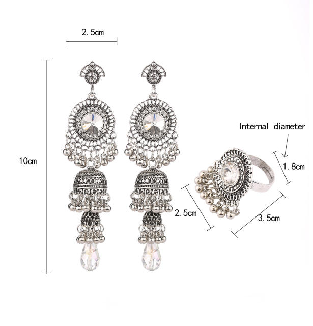 Vintage jhumka earrings rings set