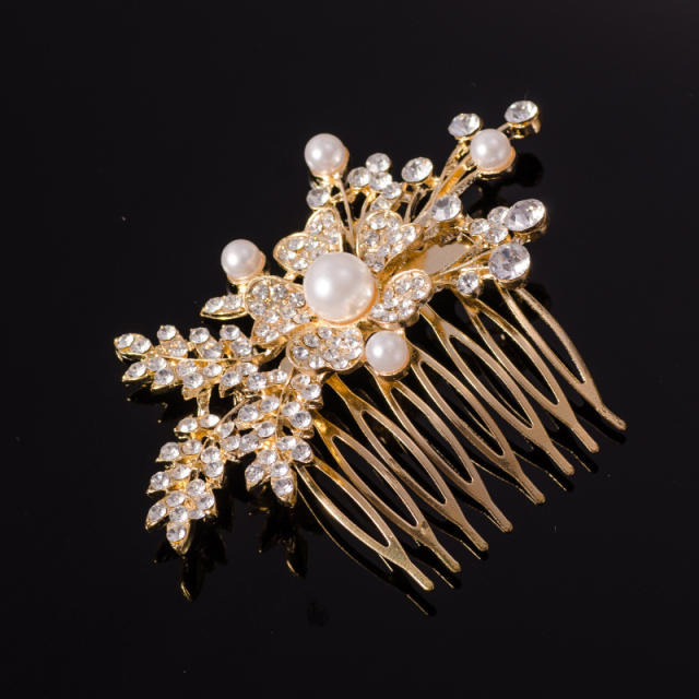 Luxury full Diamond Pearl bridal hair comb