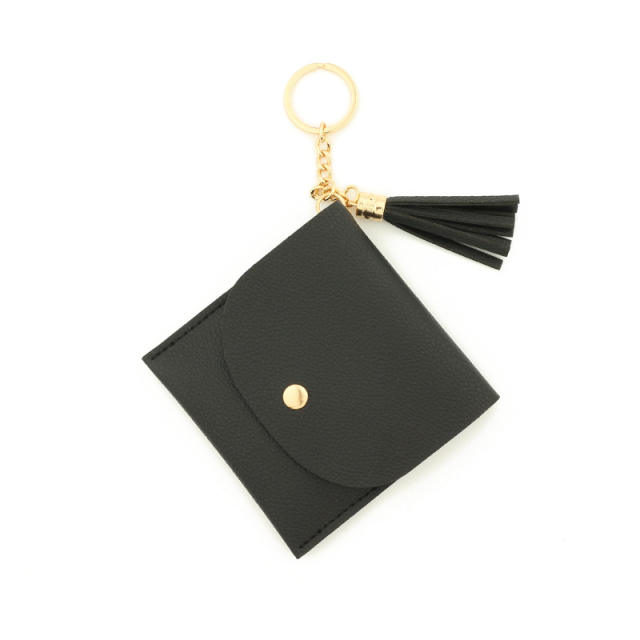 PU tassel bracelet card holder keychain