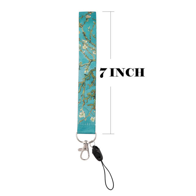 Van Gogh sunflower Starry Sky short lanyard keychain