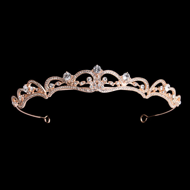 Rhinestone hollow crown headband