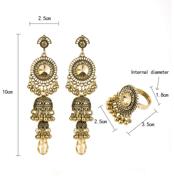 Vintage jhumka earrings rings set