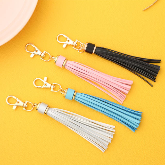 PU leather tassel key chain