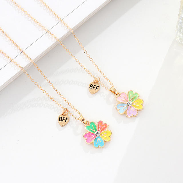 Bloom flower BFF necklace set for kids