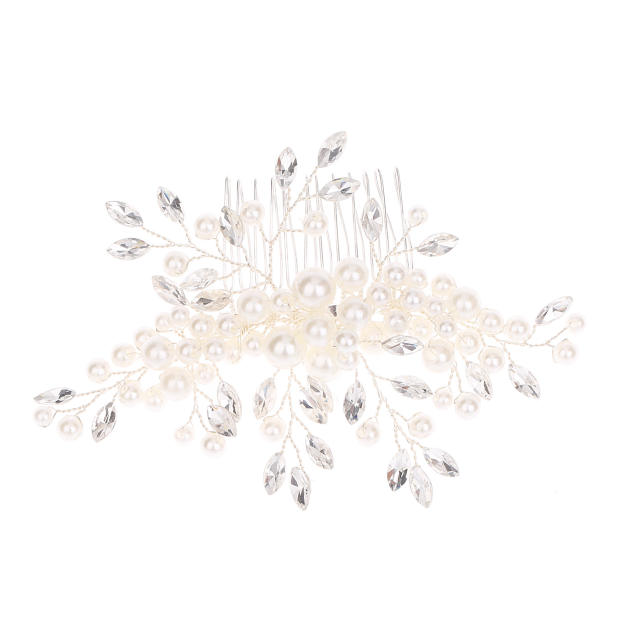 Fashion pearl diamond bridal hair comb