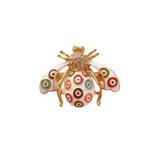 Vintage baroque trend color enamel bee shape brooch