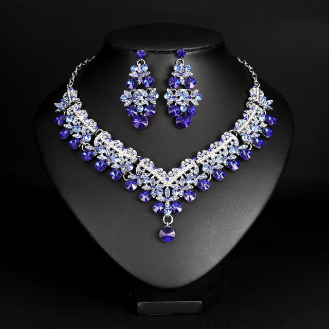 Luxury glass crystal wedding jewelry set