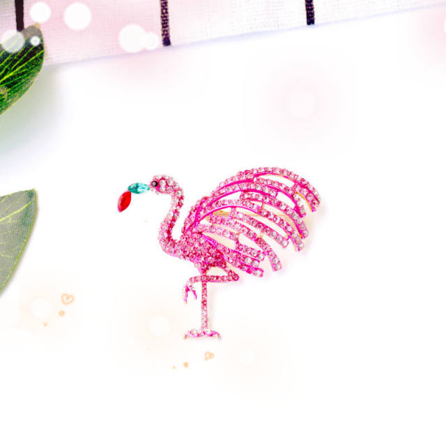 Printed flamingo simple brooch