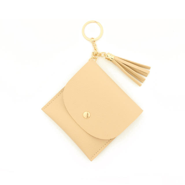 PU tassel bracelet card holder keychain