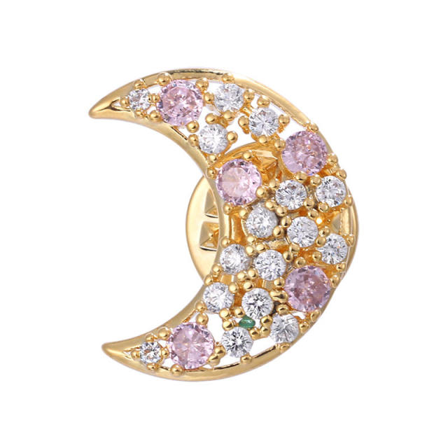 Creative moon brooch