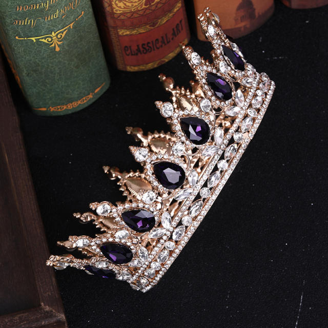 Color crystal diamond crown headband
