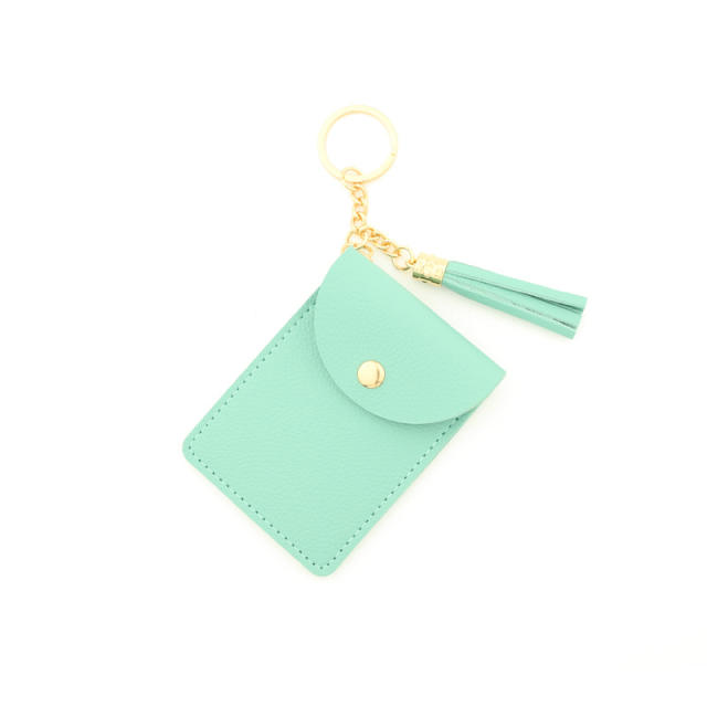 PU tassel bracelet card holder keychain