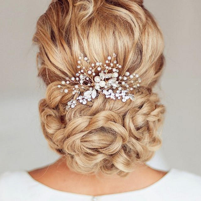Bridal headdress Pearl iron hair comb