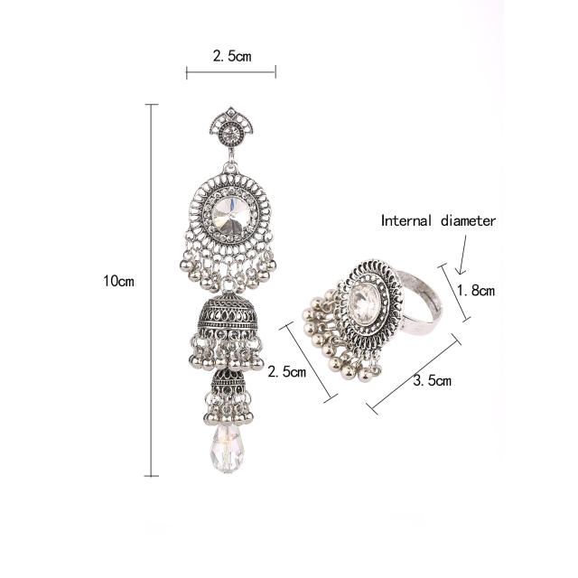 Vintage jhumka earrings rings set