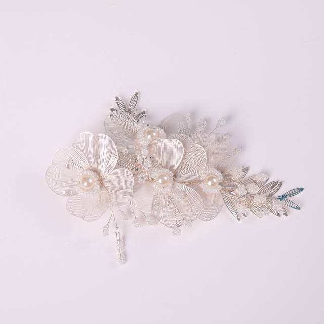 Handmade bloom flower wedding hair accessory