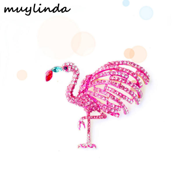 Printed flamingo simple brooch