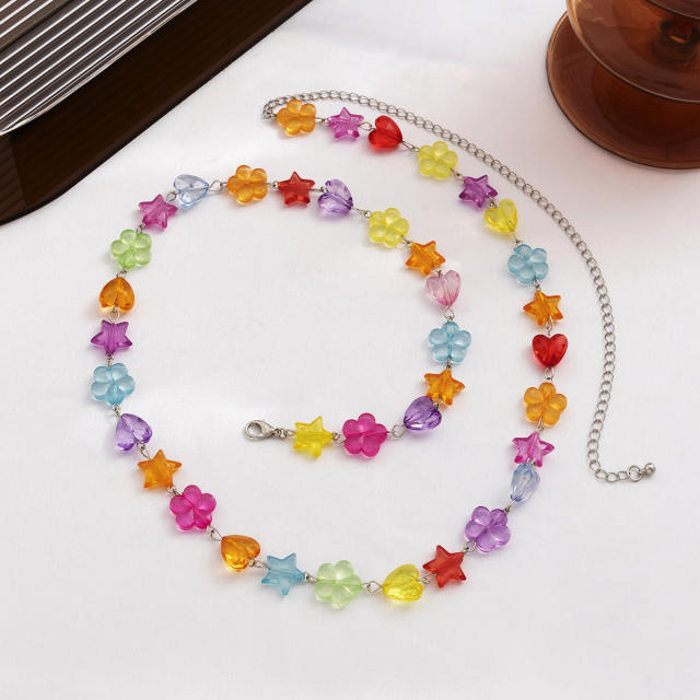 Boho colored seed beads waist chain