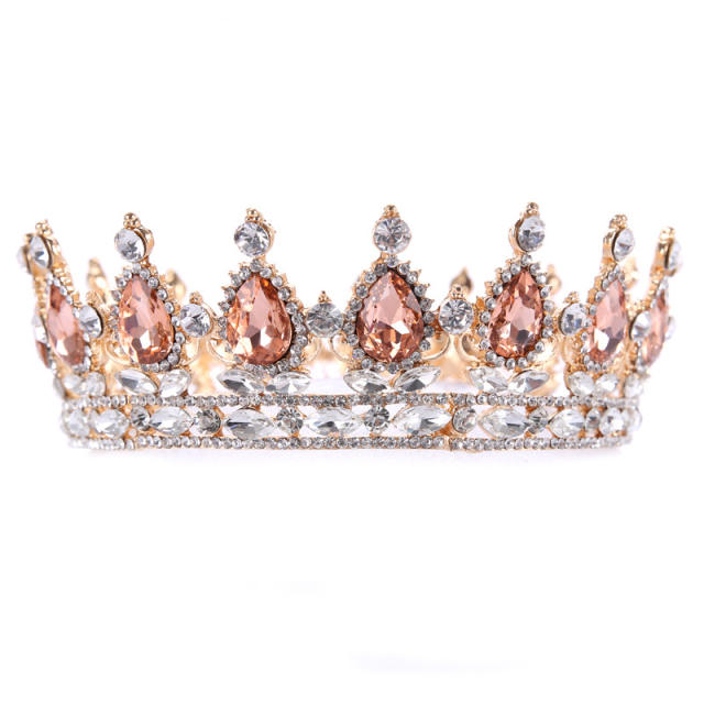 Color crystal diamond crown headband