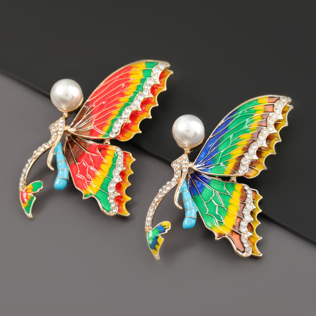 Enamel butterfly elves brooch