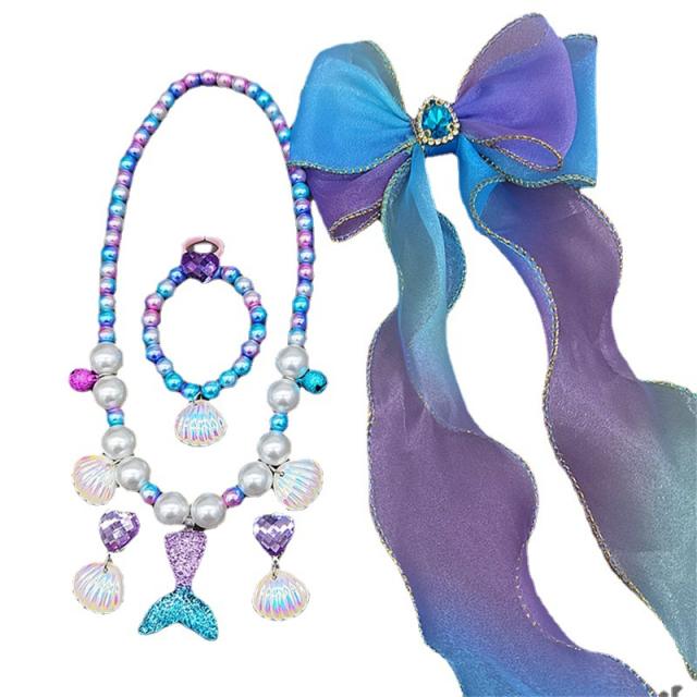 Mermaid tail children's jewelry set