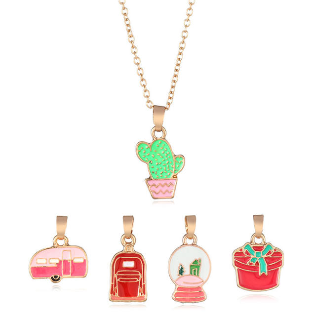 Cartoon cactus children's necklace set