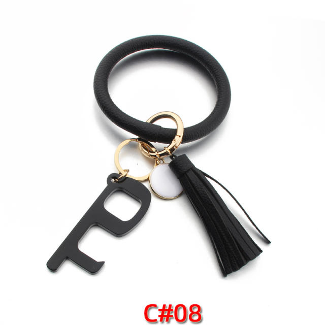 PU tassel bracelet keychain