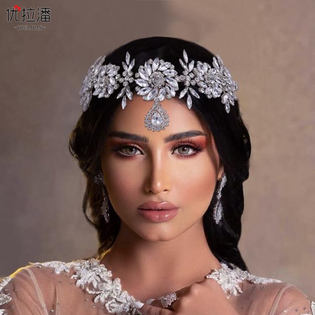 Handmade luxury creative diamond flower bridal hair band
