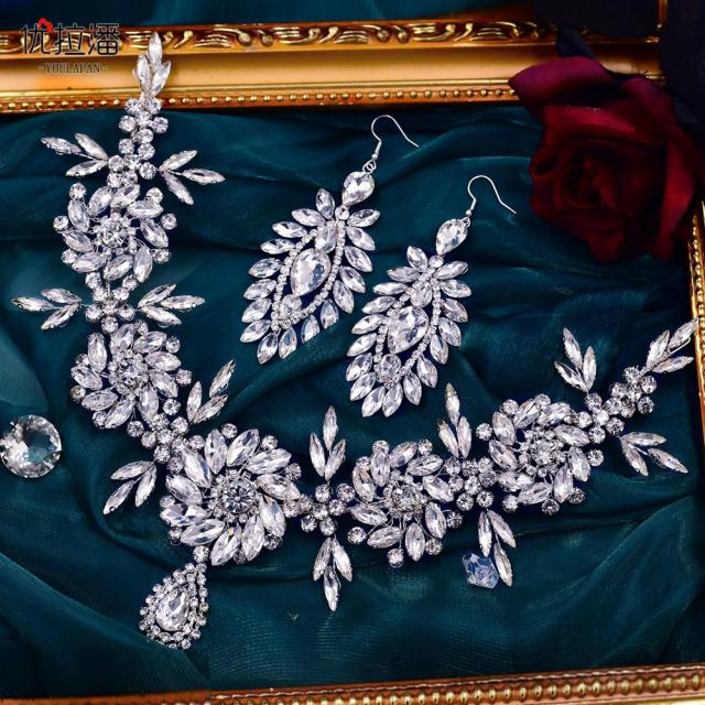 Handmade luxury creative diamond flower bridal hair band