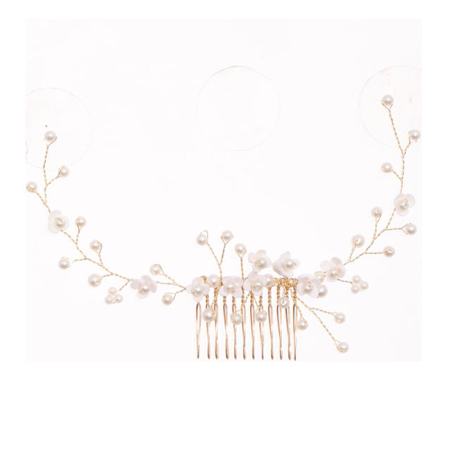 Flower pearl bridal hair combs