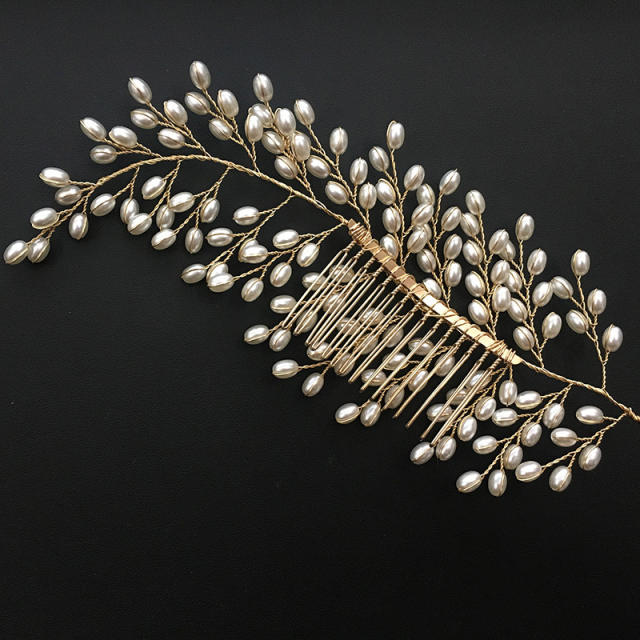 Fashion Pearl tassel bridal hair comb