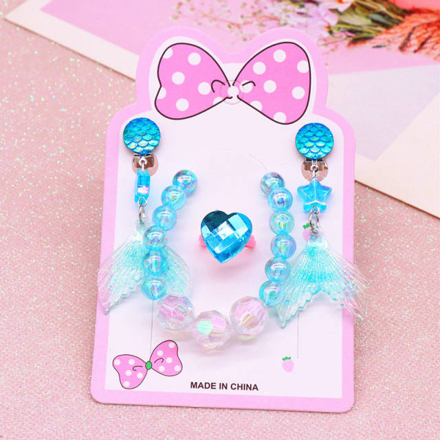 Cute tail beaded jewelry set for kids