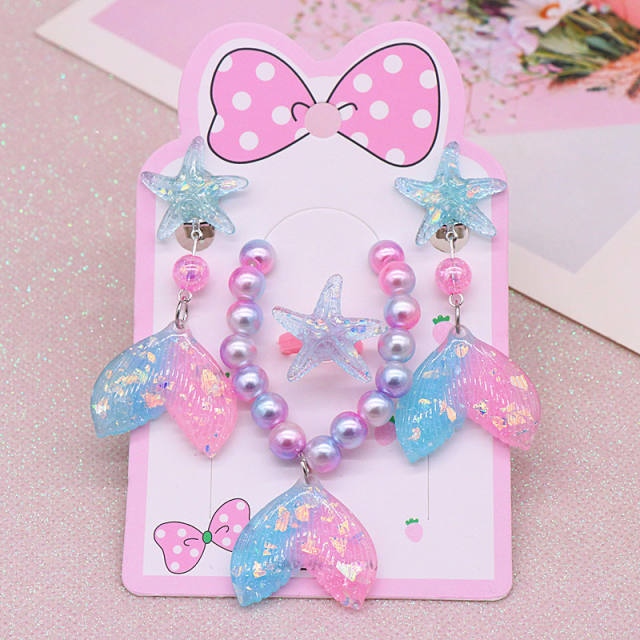 Cute tail beaded jewelry set for kids