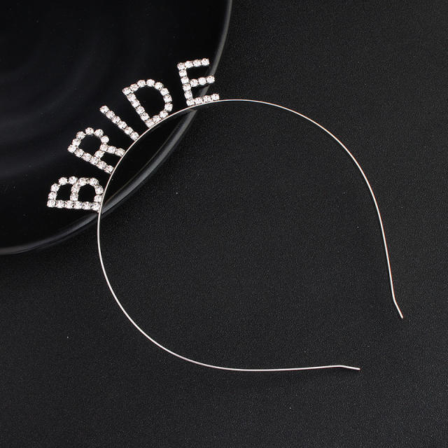 Rhinestone bride letter headband