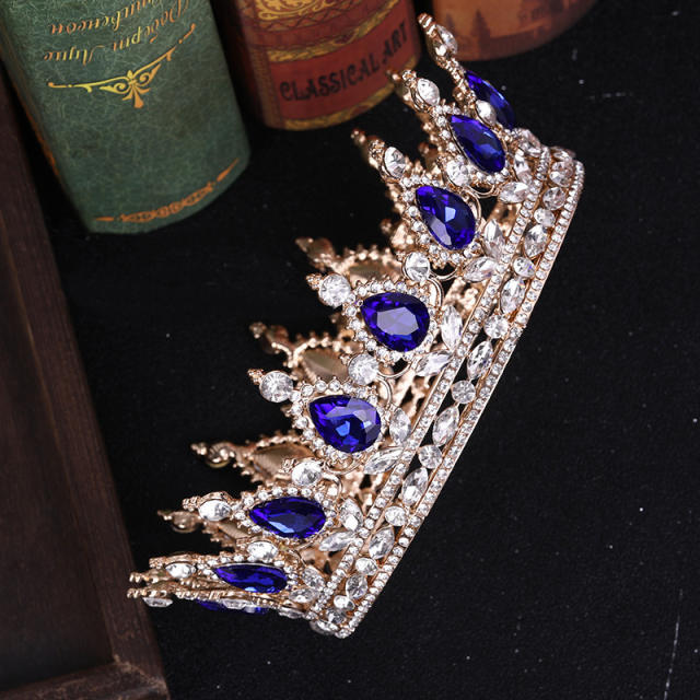 Color crystal diamond crown headband