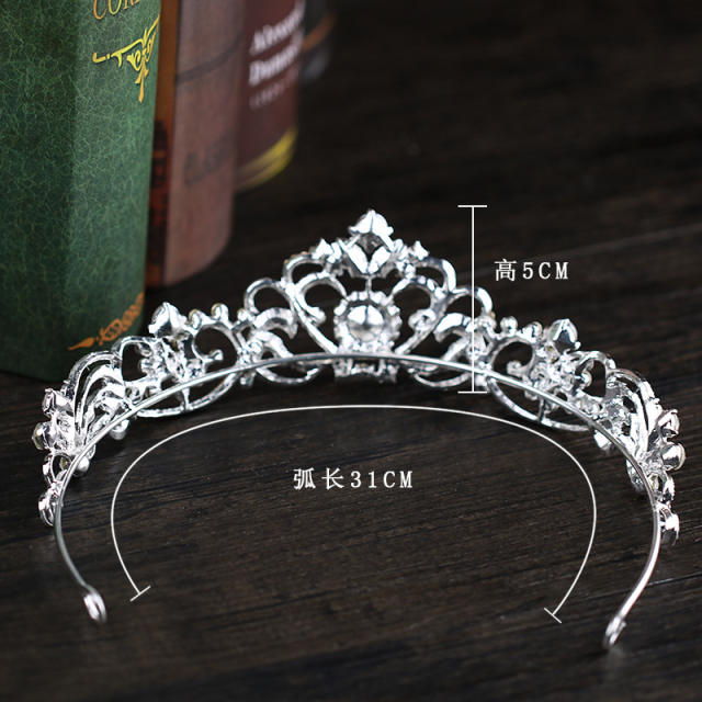 Crystal rhinestone crown headband for bridal