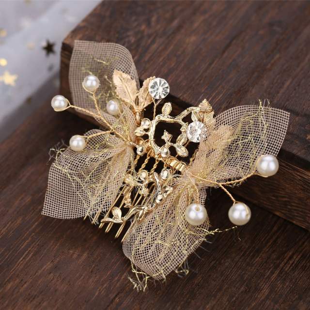 New Pearl yarn diamond hair comb