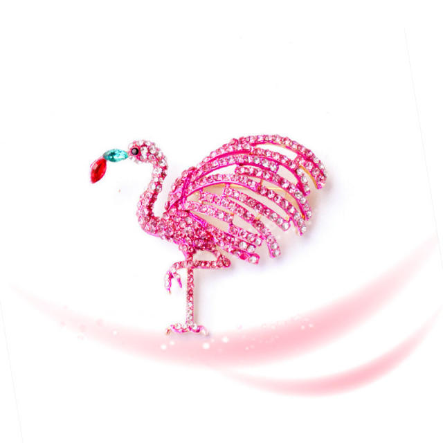 Printed flamingo simple brooch