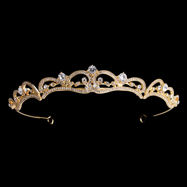 Rhinestone hollow crown headband