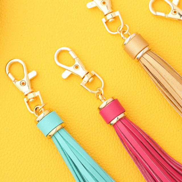 PU leather tassel key chain