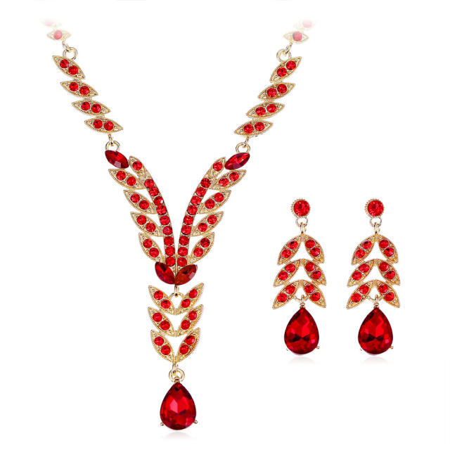 Luxury glass crystal wedding jewelry set