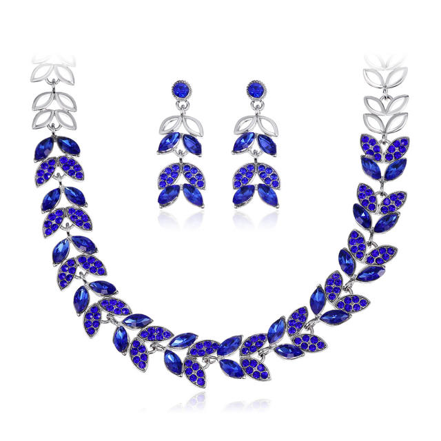 Luxury color glass crystal statement jewelry set