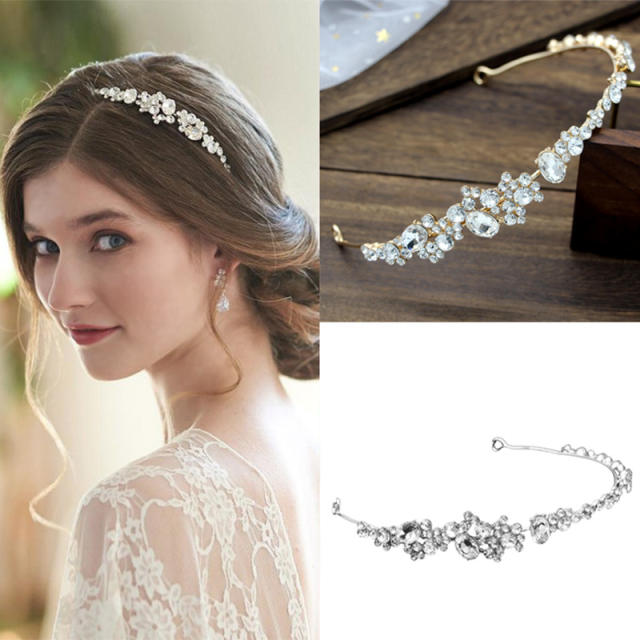 Crystal beaded bridal headband