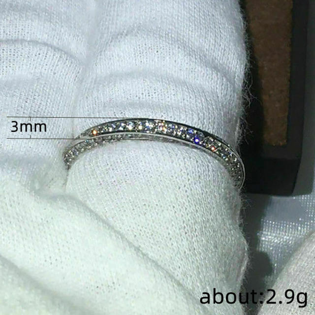 Diamond silver color finger ring