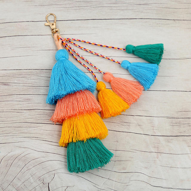 Colorful tassel keychain