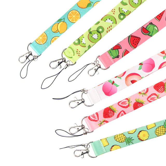 Summer fruit lanyard keychain