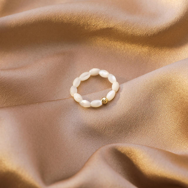Heart flower freshwater pearl finger ring
