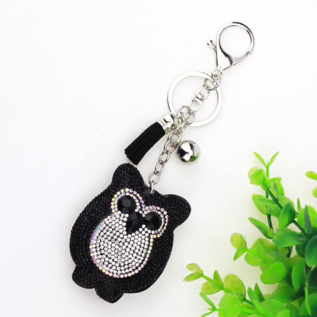 Diamond owl tassel keychain