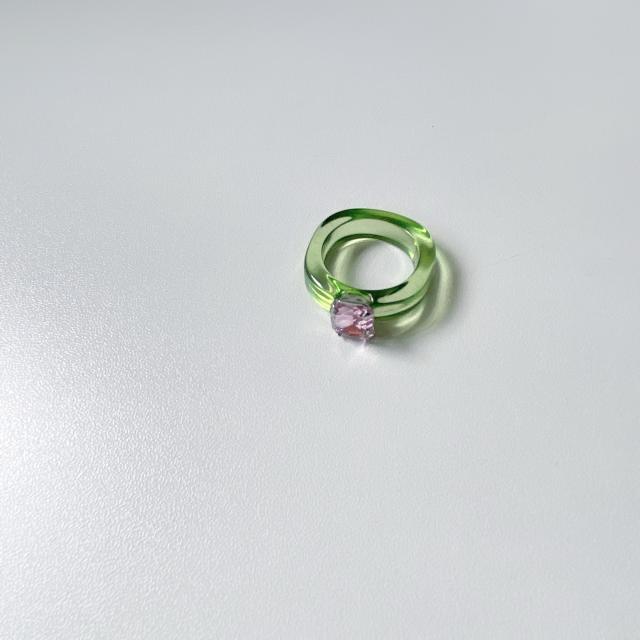 Color acrylic diamond finger ring