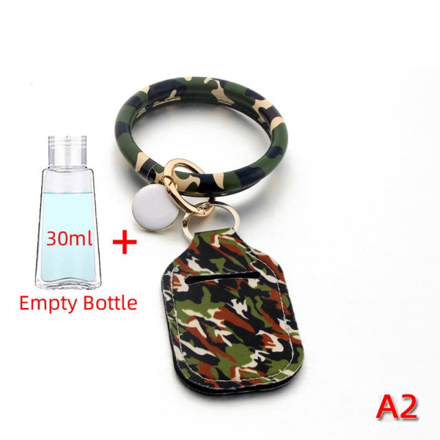 PU leather bracelet tassel empty bottle cover keychain